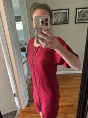Shipley & Halmos Red Dress with Zipper Detail